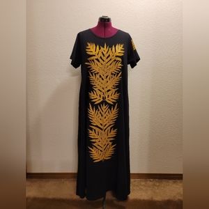 Long Dress with Laua'e Print Sz. L